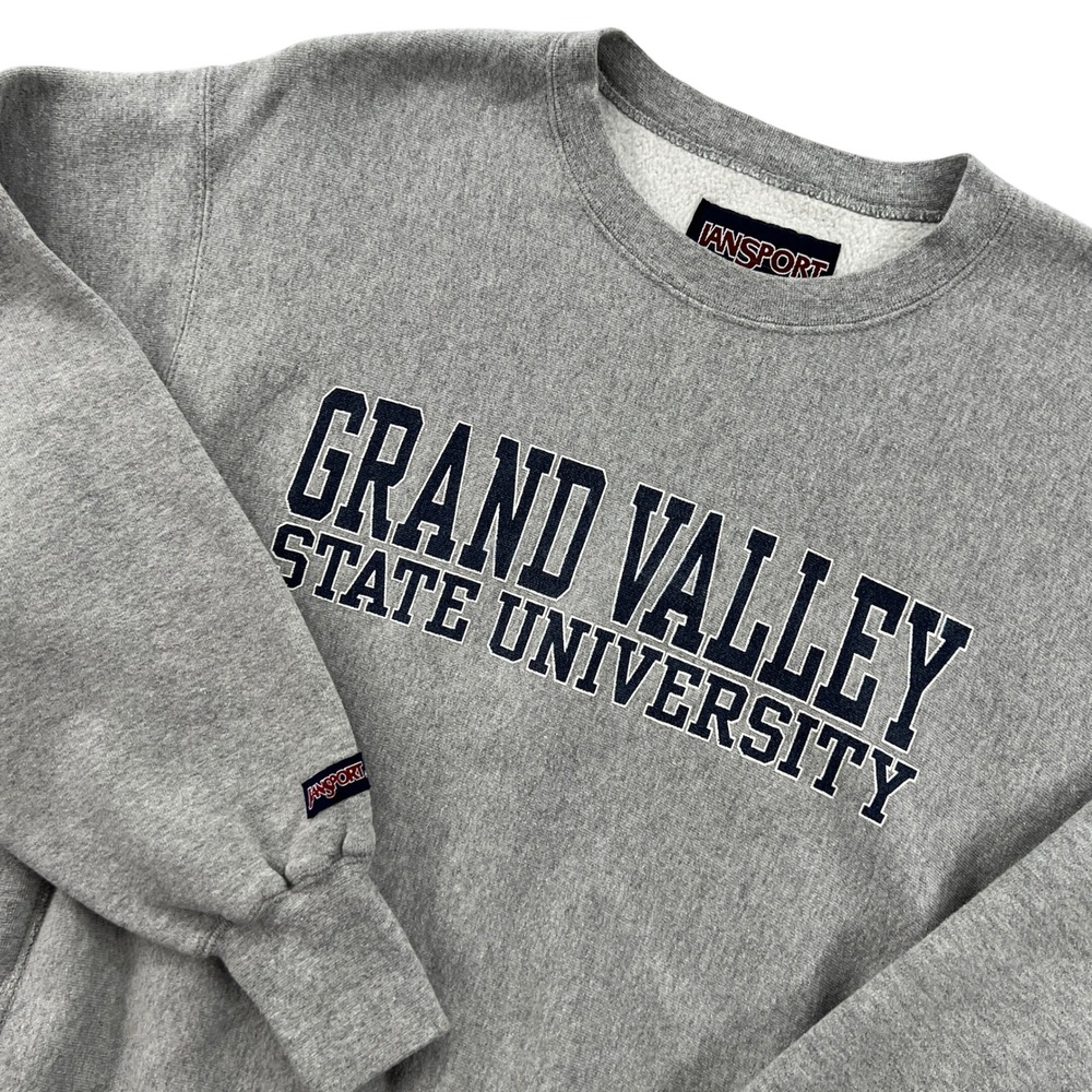VTG 90s Jansport Grand Valley State University Sweatshirt Men L Gray Crewneck